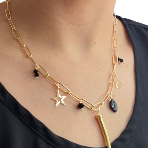 Black Charmed Necklace