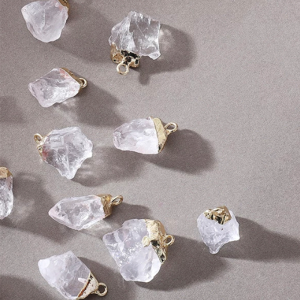 Raw Clear Quartz pendant and Chain