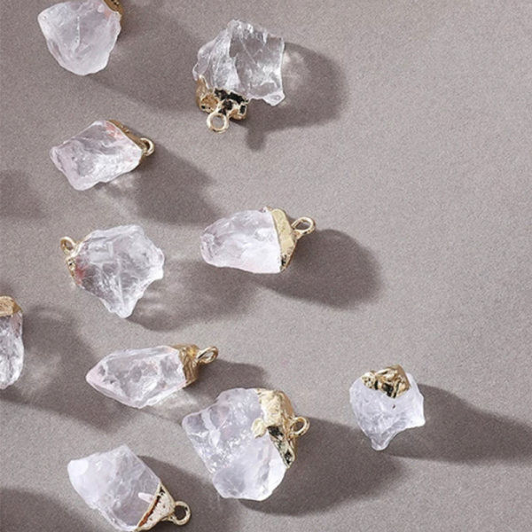 Raw Clear Quartz pendant and Chain