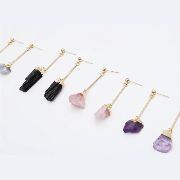 Natural Stone Drop Earrings
