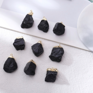 Natural Tourmaline Pendant with Gold Chain