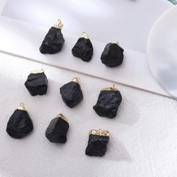 Natural Tourmaline Pendant with Gold Chain