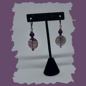 Fluorite Coin Earrings