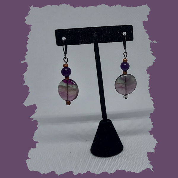 Fluorite Coin Earrings