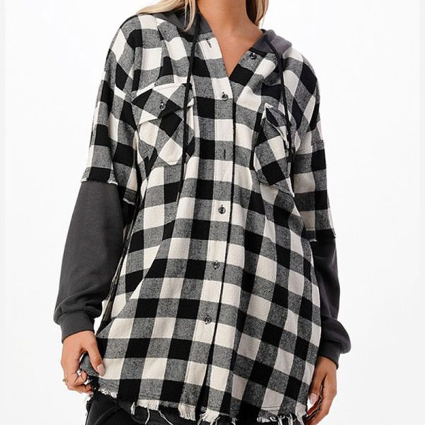 Black Flannel Hoodie