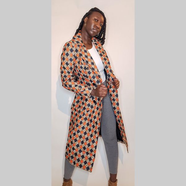 Ankara wool coat