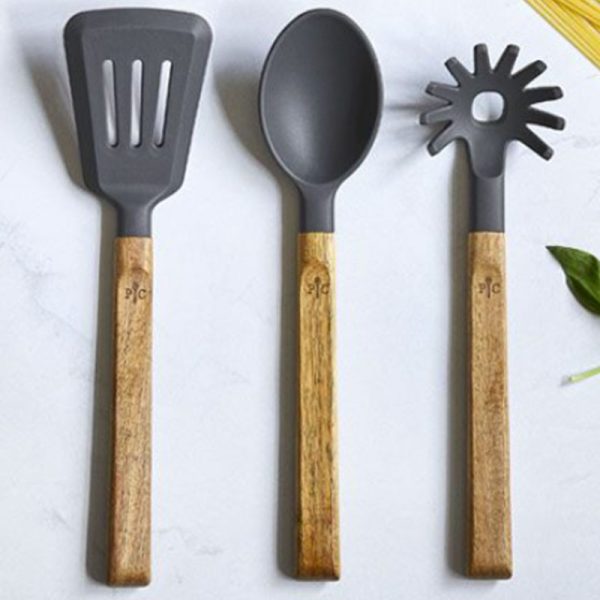 Silicone And Wood Utensil Set